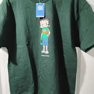 Women's Green Cartoon Character Tee